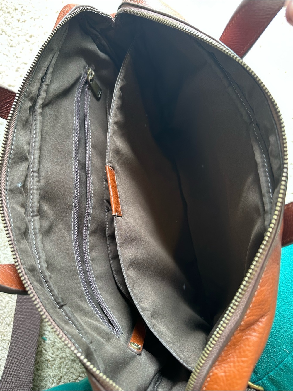 Fossil Men's Leather Laptop Bag in Chestnut Brown - Picture 2 of 6
